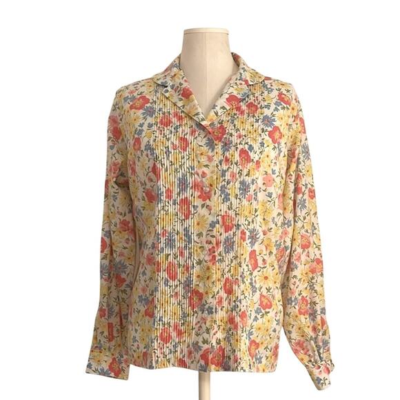 Lady Mahattan Tops - *Like New* Lady Manhattan Floral Women's Button Down Top, Vintage | Size 14